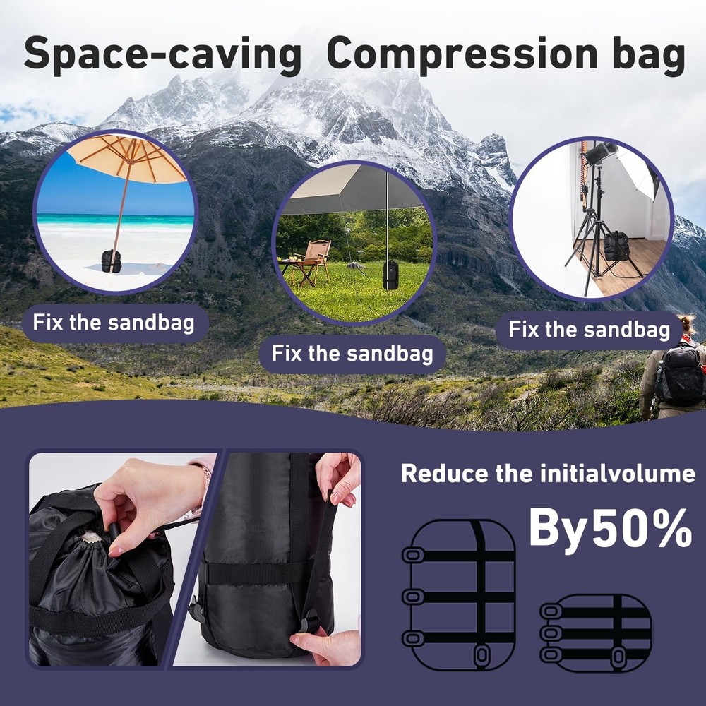 Compression Sack,8L/24L/45L Compression Stuff Sack,Water Resistant Sleeping B...
