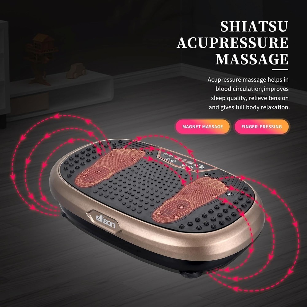 Vibration Plate Exercise Machine Whole Body Workout with Loop Bands Weight Loss