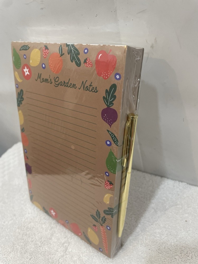 Elum 100 Sheets Graphic Mom’s Garden Notes Note Pad List & Pen Set