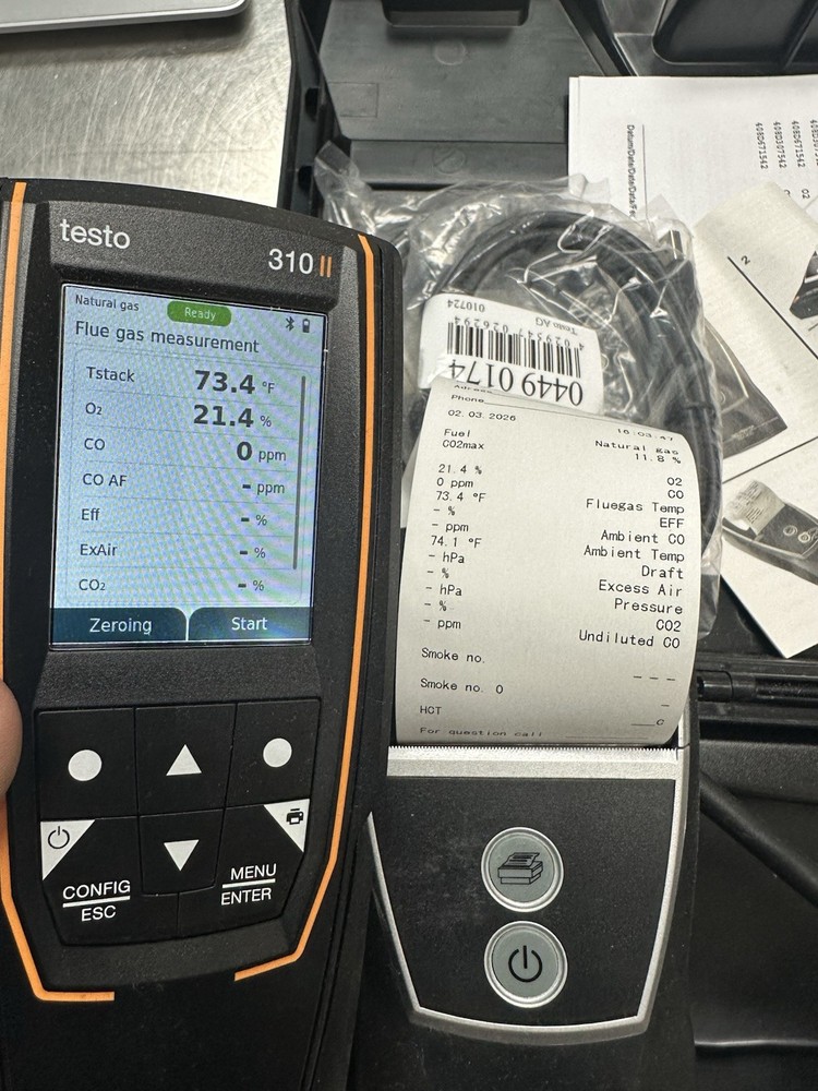 Testo 310 II Residential Combustion Analyzer Kit W/ Printer
