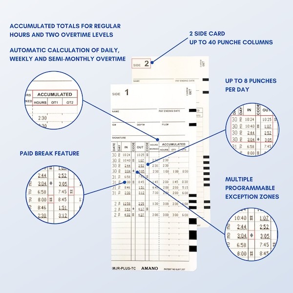Amano Mjr-Plus/100E Electronic Calculating Time Recorder