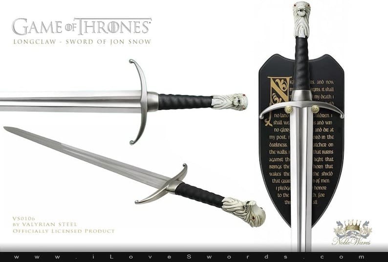 Custom Handmade JON SNOW Sword Replica from GOT series With Wall Plaque & Shaeth