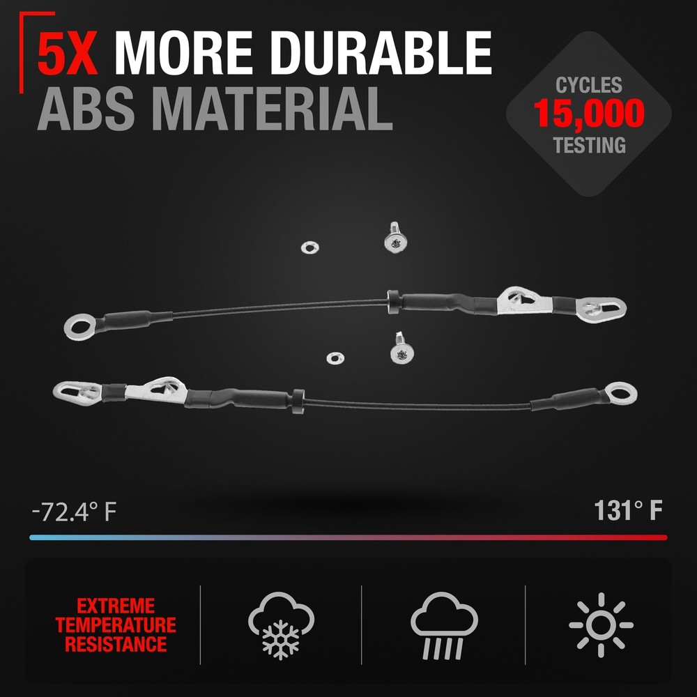 T1A Tailgate Cable Replacement Set- Rear Left & Right Side - Compatible with ...