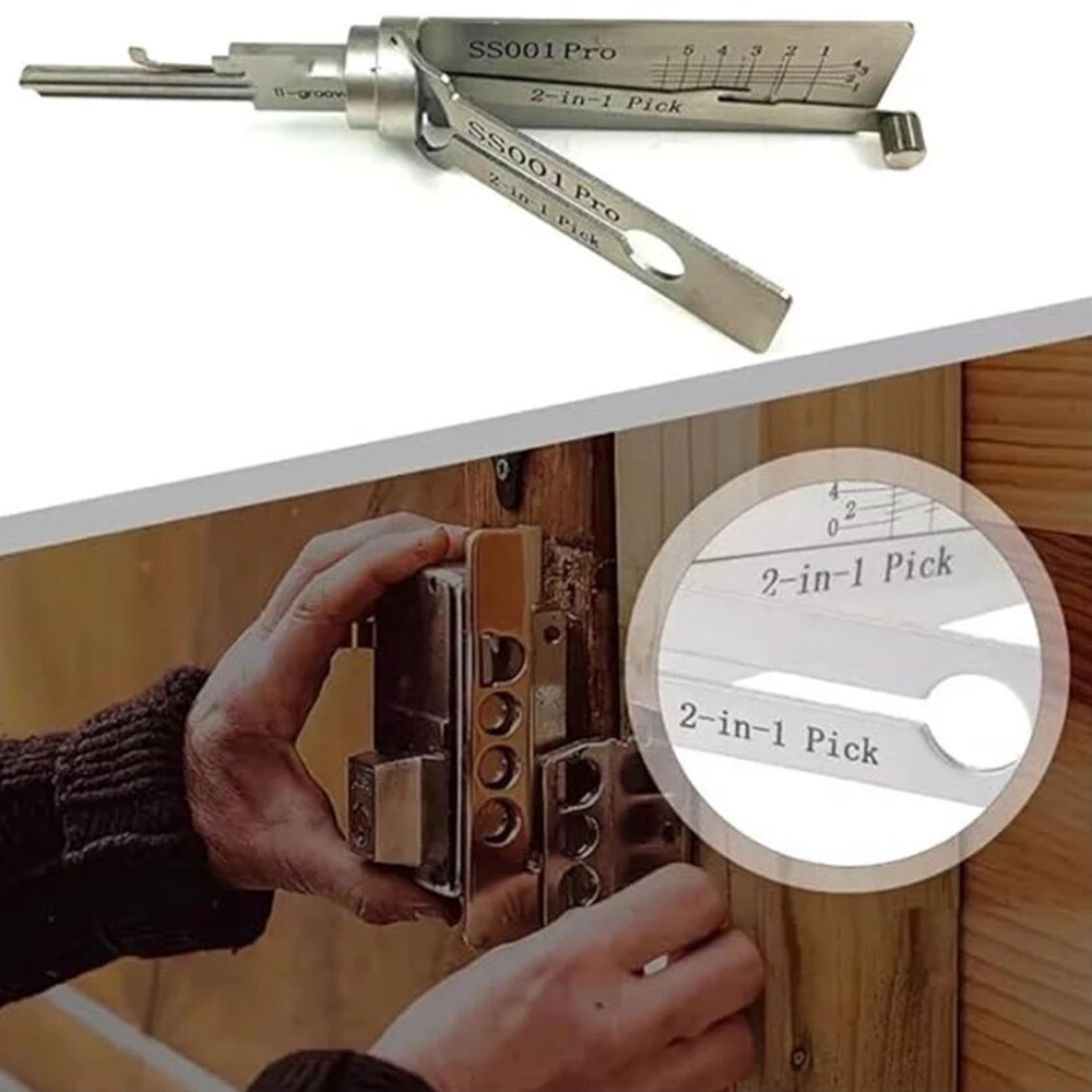 2-in-1 Stainless Steel Key Decoder SS001 PRO Lock Decoder Repair Tools Locksmith