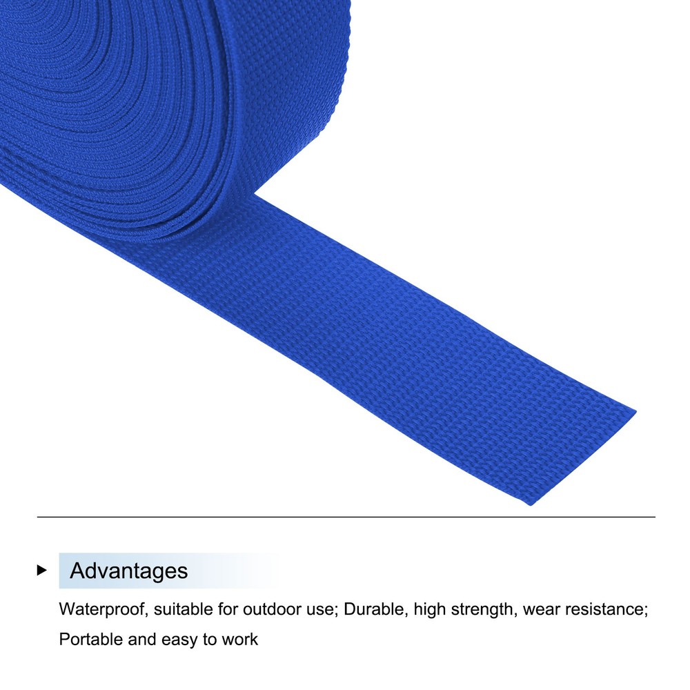 Lightweight Polypropylene Webbing Strap 3.8cm 25 Yard Blue