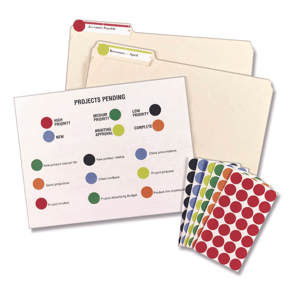 Avery® Handwrite Only Removable Round Color-Coding Labels, 3/4" dia, Black, 1008