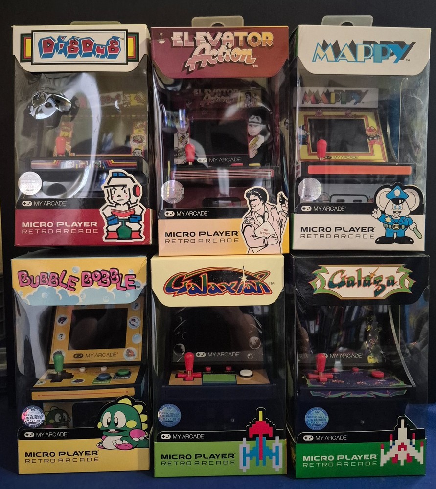 My Arcade Micro Players (6) Games - Used Open Box - Elevator Action, Mappy