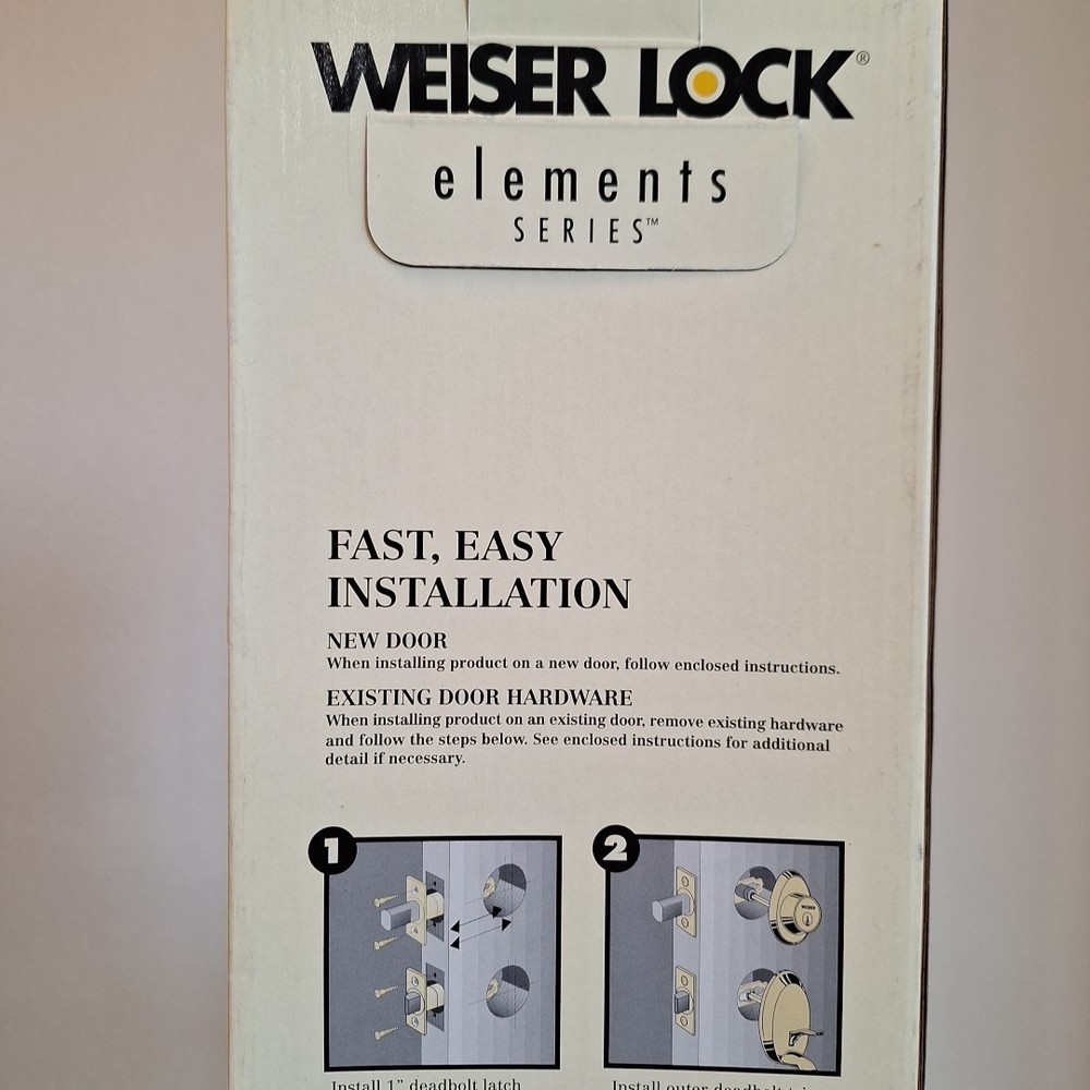 Weiser Lock Elements Series Providence York Entry Handle Set Solid Brass NEW
