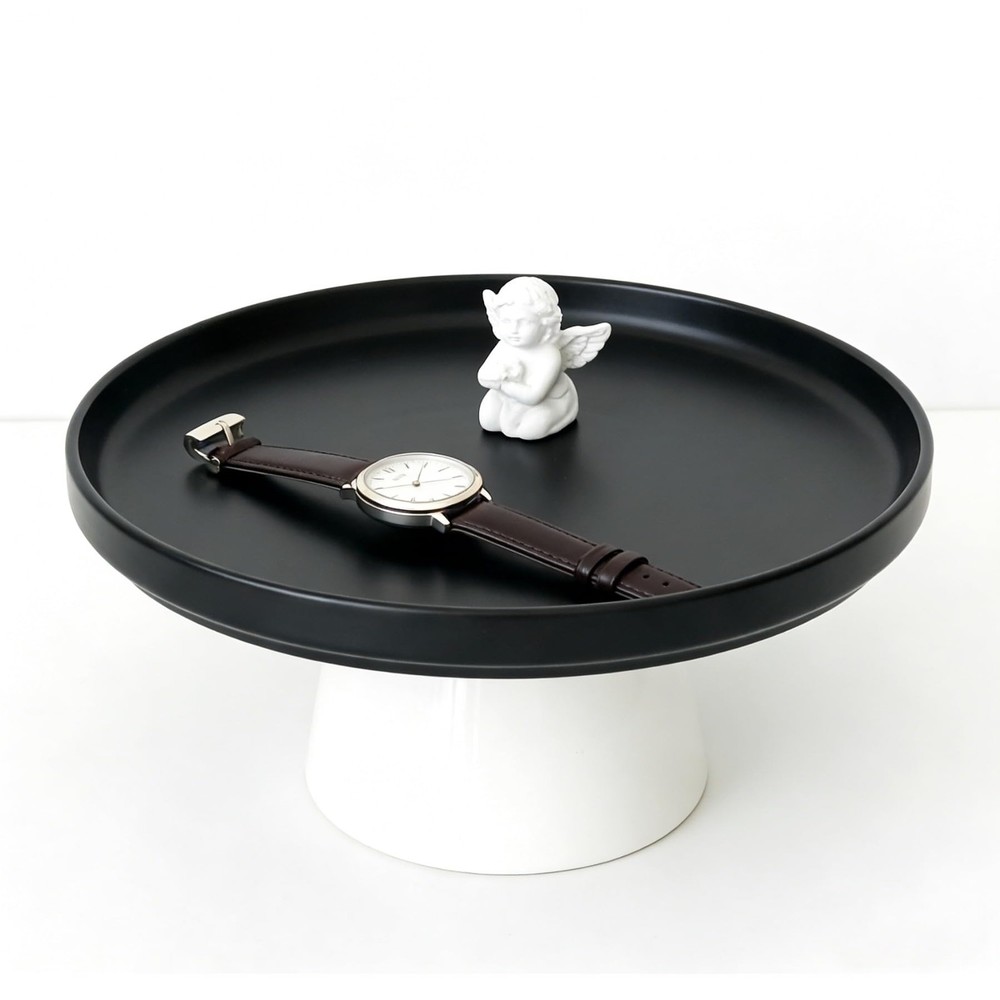 Risers for Display, Round Ceramic Tray Decor, Dessert Table Display Set,Rusti...