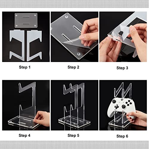 Universal Dual Controller Holder, Transparent Acrylic Game Controller Display