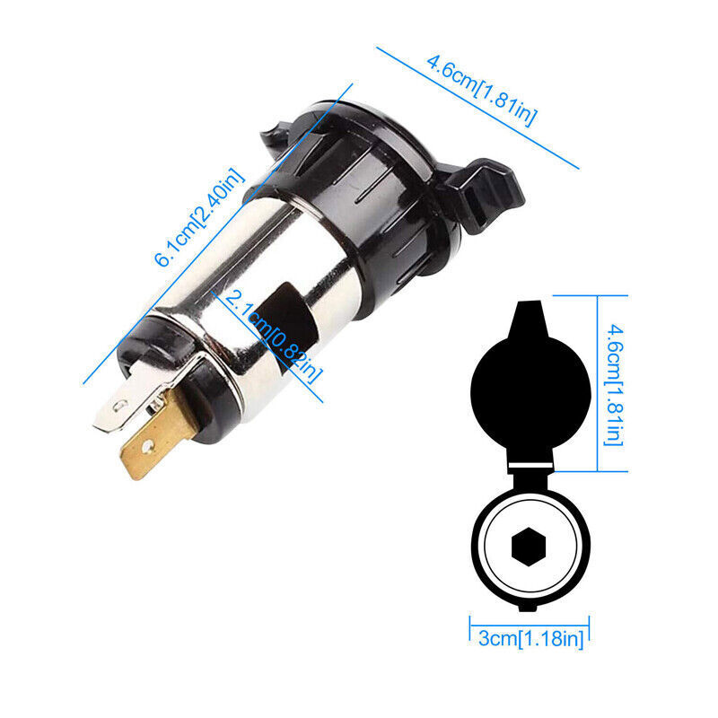 12V Auto Car Cigarette Socket Lighter Power Plug Outlet Adapter w/ 40" Line