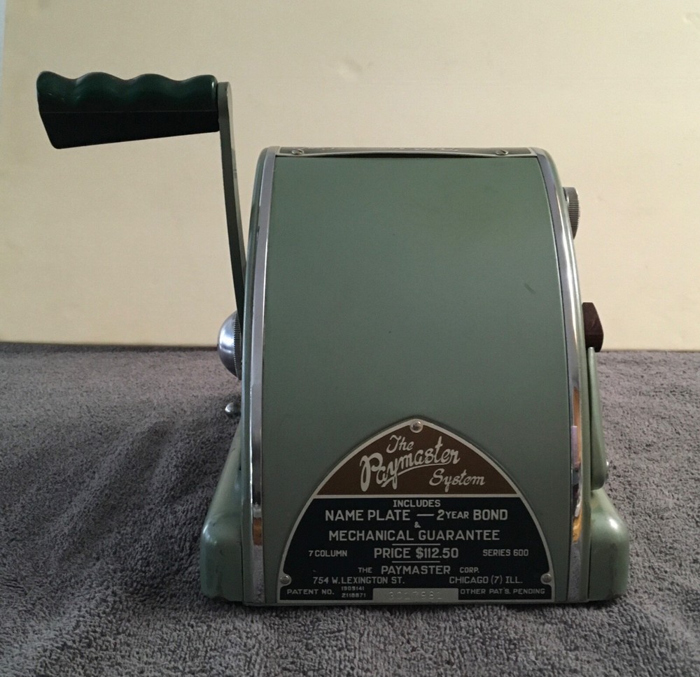 VINTAGE 1950'S PAYMASTER CHECK WRITER