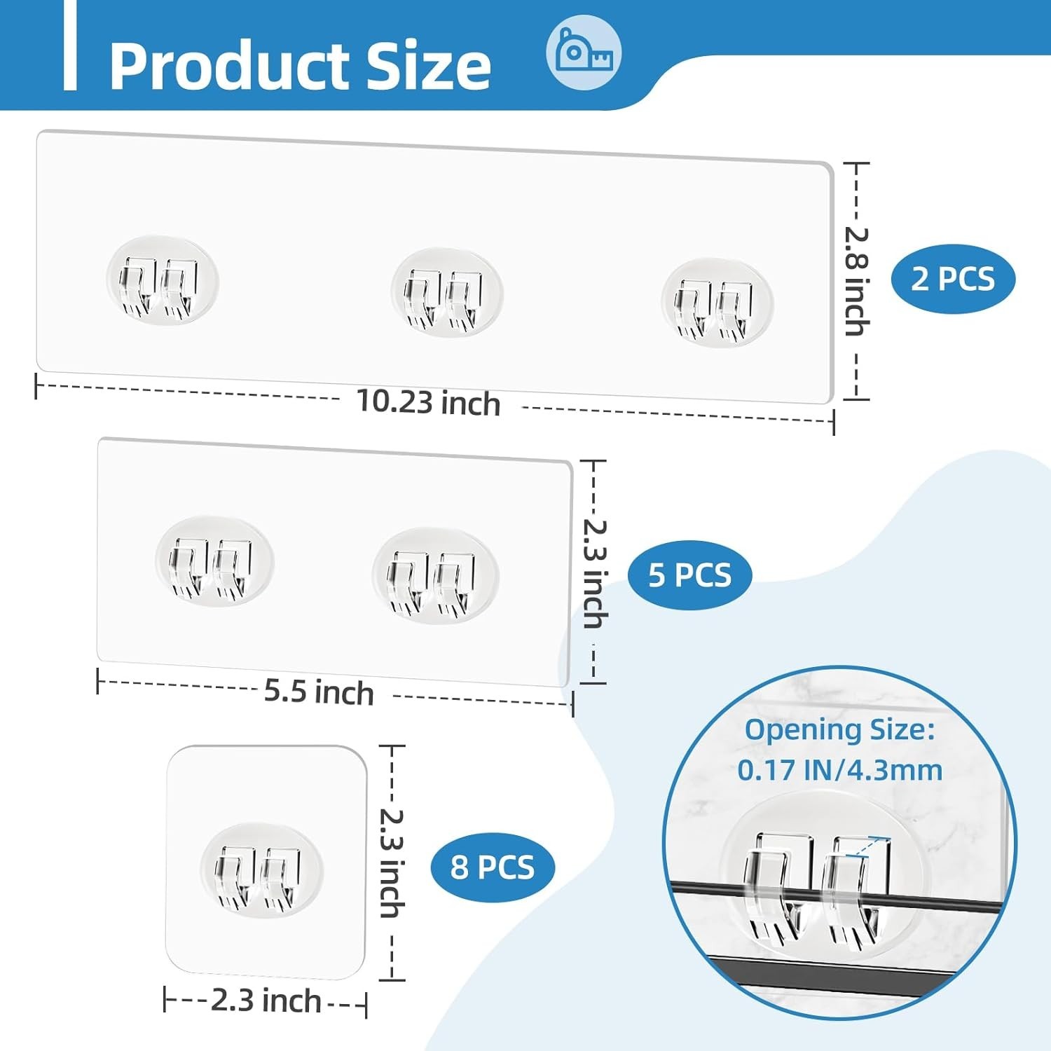 15 Pack Shower Caddy Adhesive Replacement Strong No Drill Hooks Bathroom Kitchen