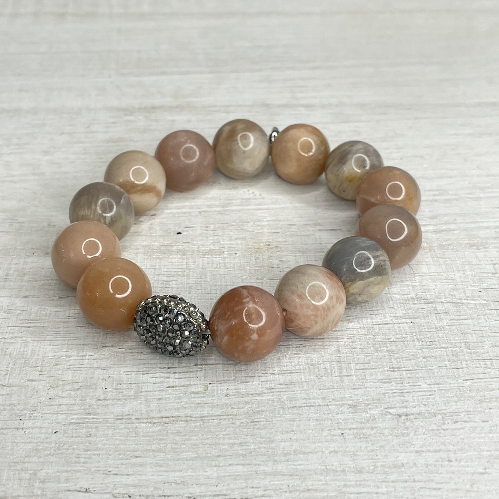 Agate Stone Marcasite Stretch Bracelet - Beautiful