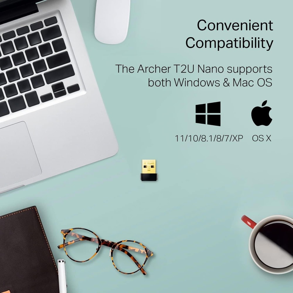 Compact Dual Band AC600 WiFi USB Adapter - Quick Setup for Windows & Mac