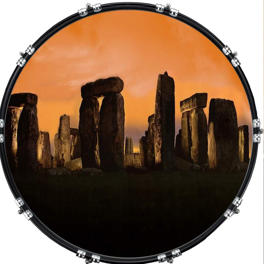 20" Custom Bass Kick Drum Front Head Graphic Graphical Stonehenge
