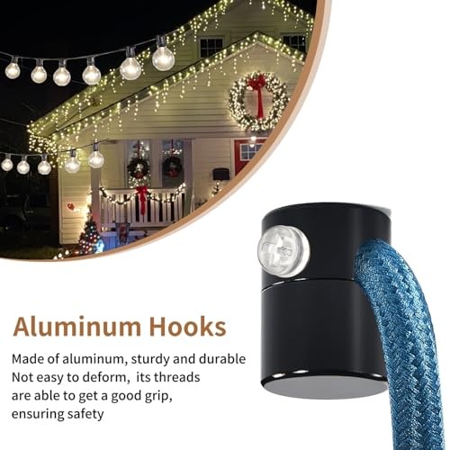 Upgraded Ceiling Hooks, Aluminum Adjustable Ceiling Hooks for 3 Pack Black