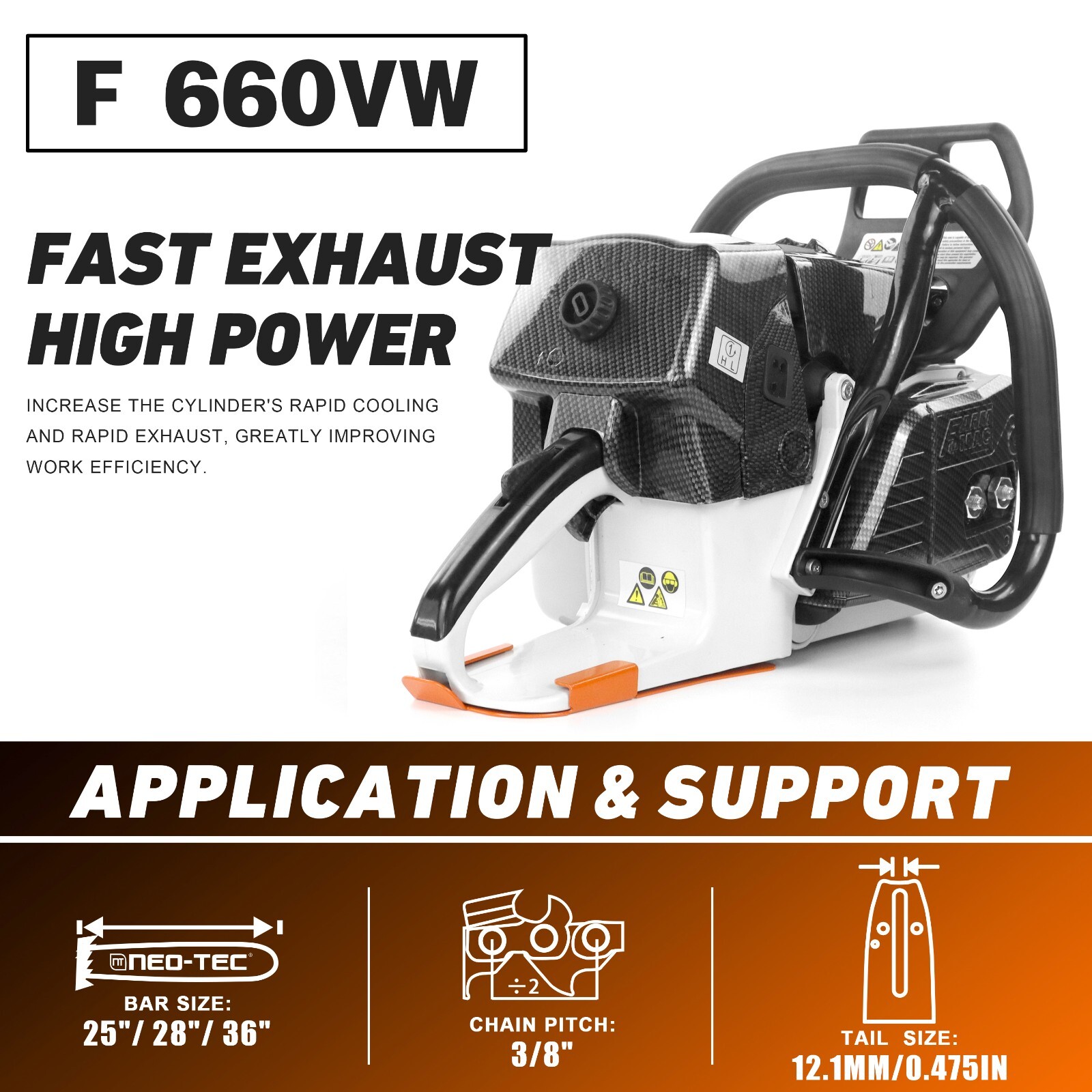 92cc Gas Chainsaw Power Head Compatible with Stihl MS660 G660 For Milling Wood