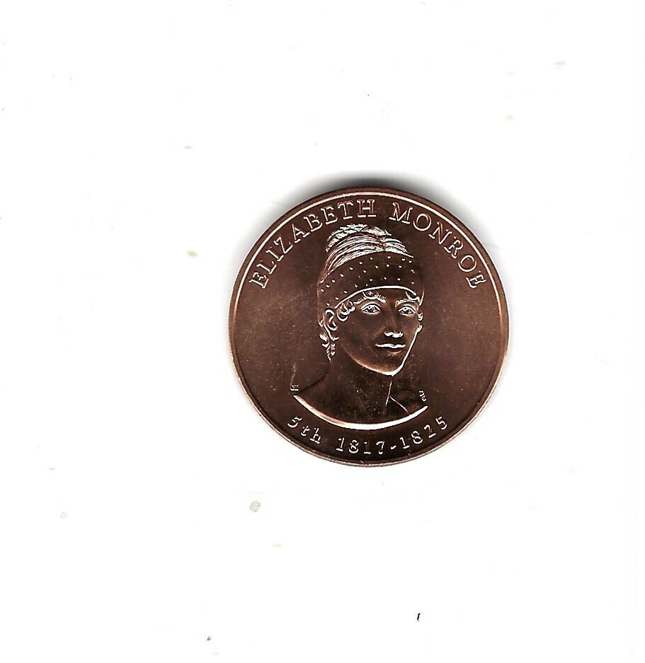 2007 Elizabeth Monroe First Lady Proof Copper Medal