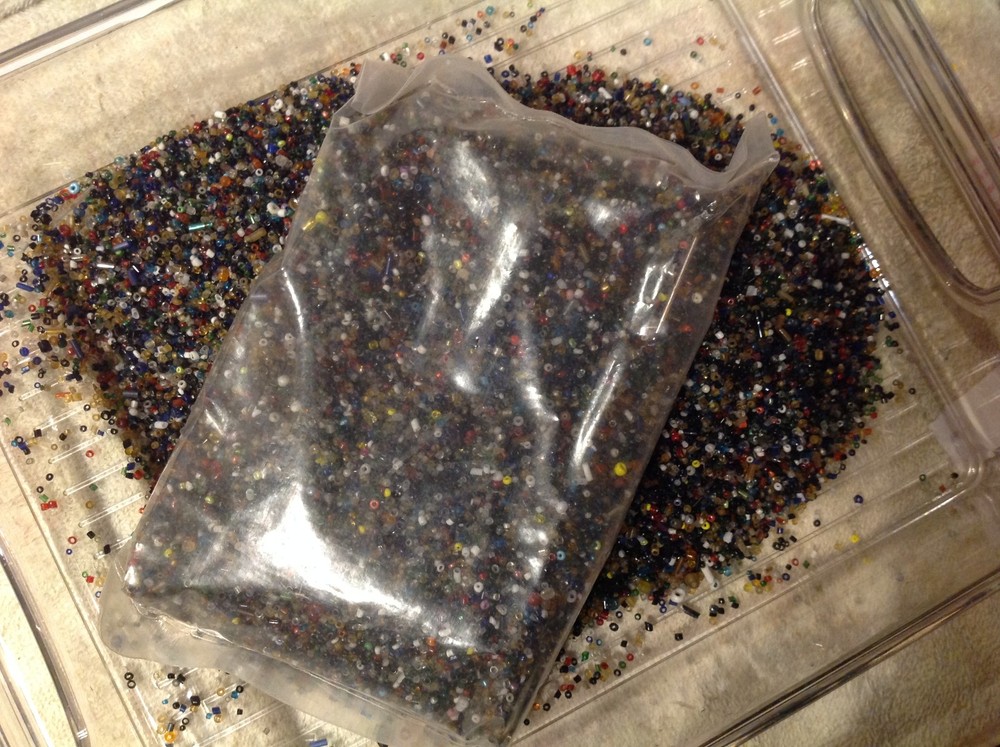 20. LBS. MULTI COLORED TINY PLASTIC BEADS 4 CRAFTING. CAN BE FISH TANK BEDDING.