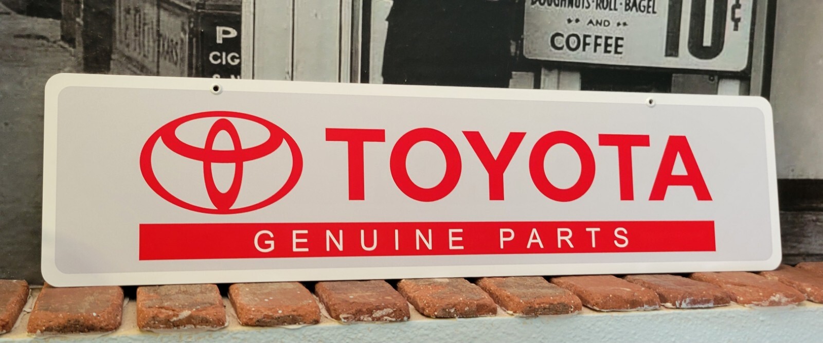 Toyota genuine parts aluminum sign 6" x 24"