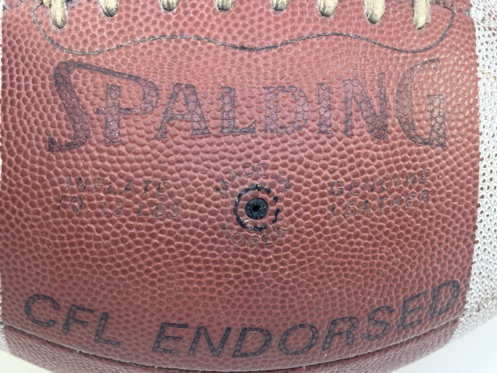 Vintage Spalding Pro-Flite CFL Endorsed Leather Football Game Ball-1990s? SCARCE