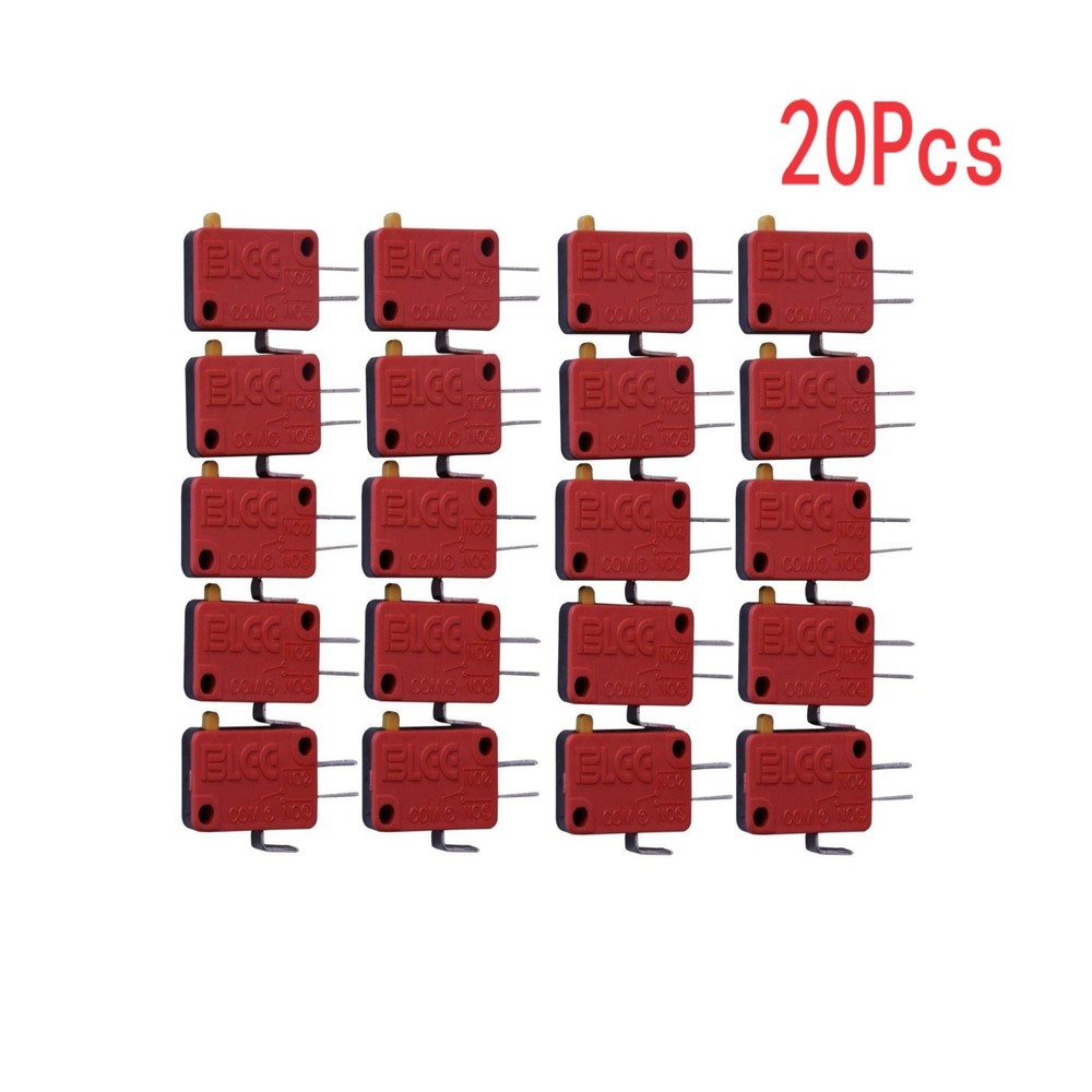 20Pcs Red New 3 Pin Microswitch Push Button For Arcade Mame Jamma Games E