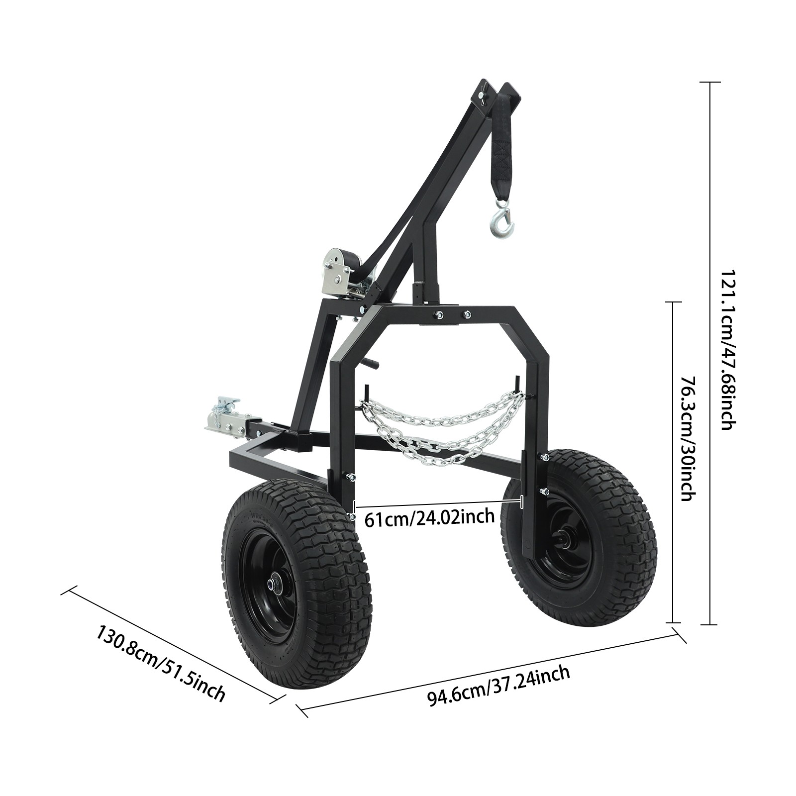 Heavy Log Skidder Logging Trailer Transporting Cart Trolley Log Skidding Cart