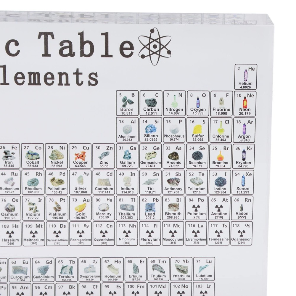 Periodic Table of Elements Acrylic Chemical Elements Display Chart , Science & C