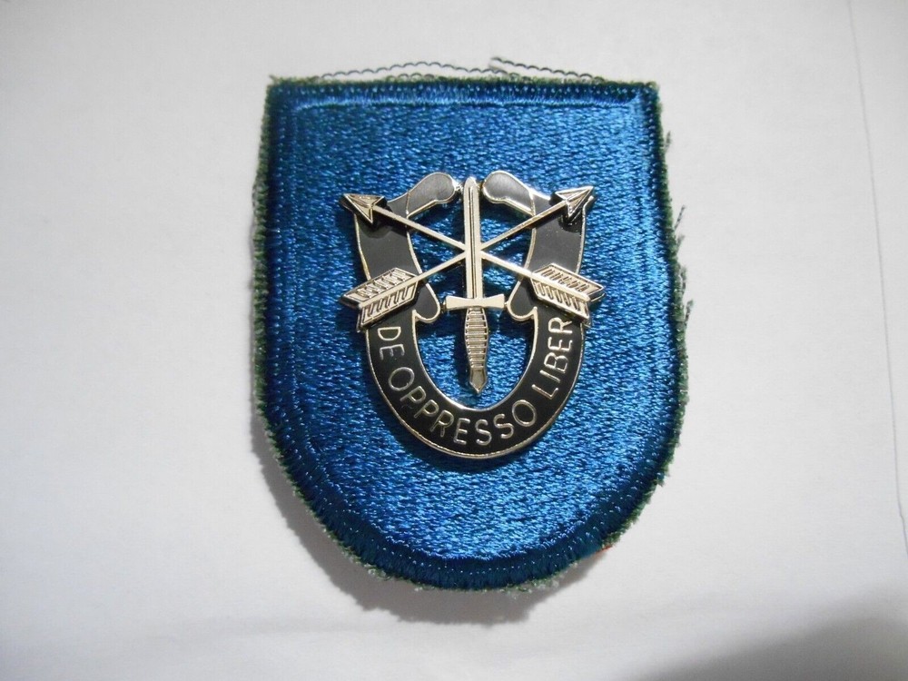 19TH SPECIAL FORCES GROUP BERET FLASH PATCH C/E WITH CREST DUI HM G23
