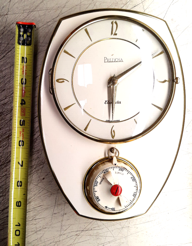 Schatz Preziosa Elexacta Vintage Kitchen Wall Clock With Timer Made In Germany