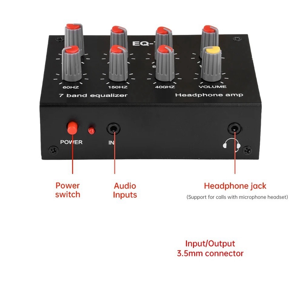 DC5-12V 7 Band Sound Equalizer High Medium Adjustment Digital Equalizer7473