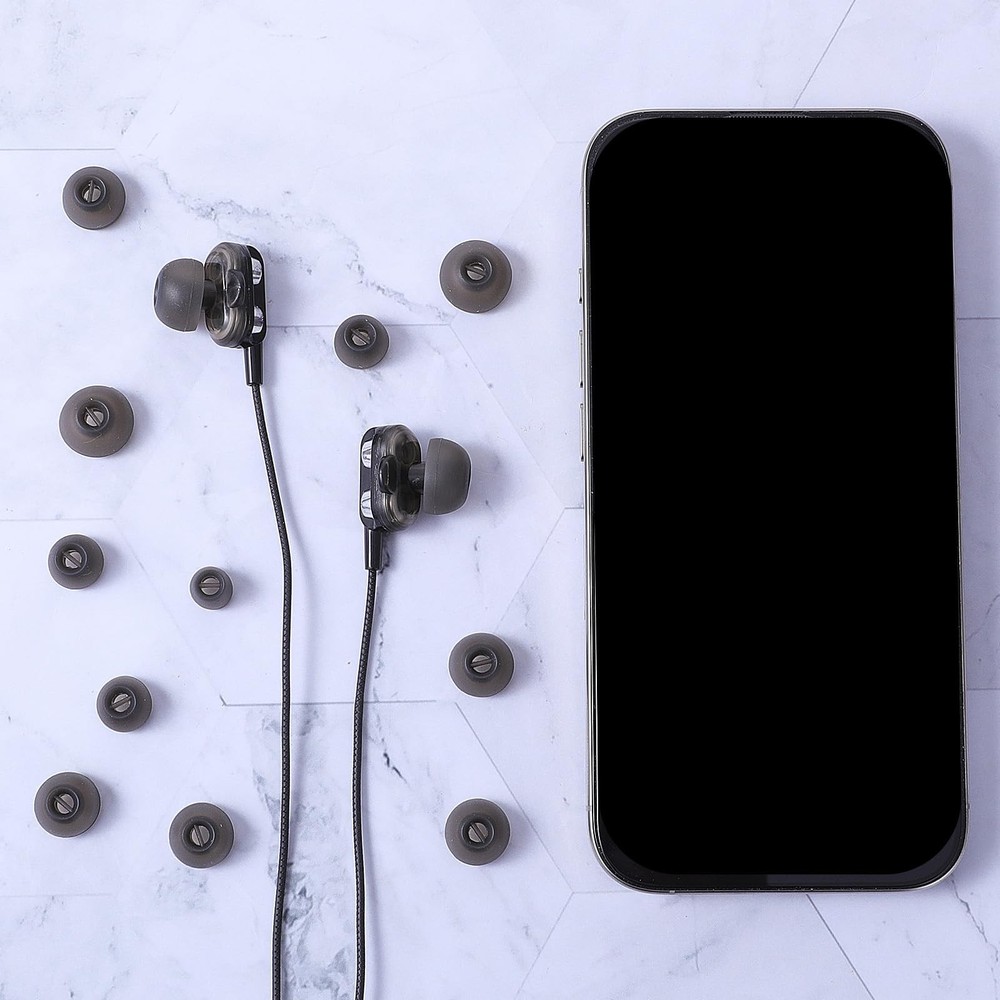 24Pcs Silicone Replacement Earbud Tips Covers Extra transparent black