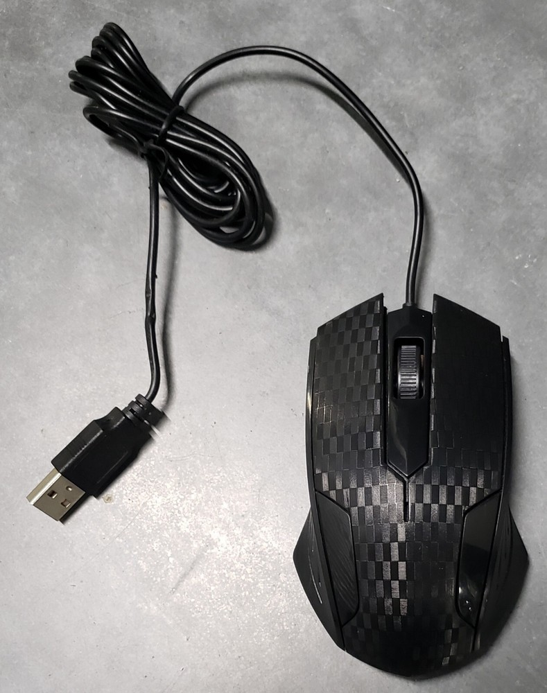 iMicro MO-159U Wired USB Optical Ergonomic Scrolling Computer Mouse - Black