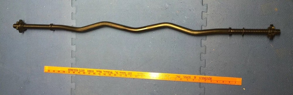 CAP Barbell 47-Inch Standard Curl Bar, Black  Threaded ends! SOLID BAR !!!