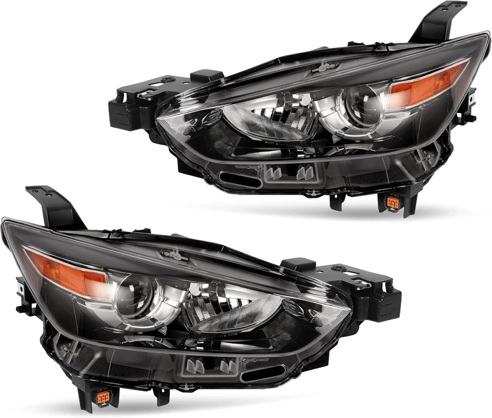 Front Pair Halogen Headlight Compatible with 2016-2022 Mazda CX-3 Replacement fo