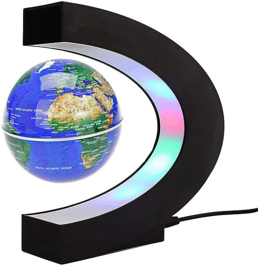 Floating C Shape Magnetic Levitation Globe World Map for Desk Decoration