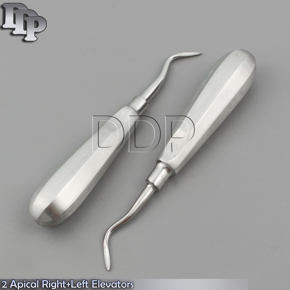 2 APICAL ROOT TIP RIGHT + LEFT DENTAL EXTRACTING ELEVATORS