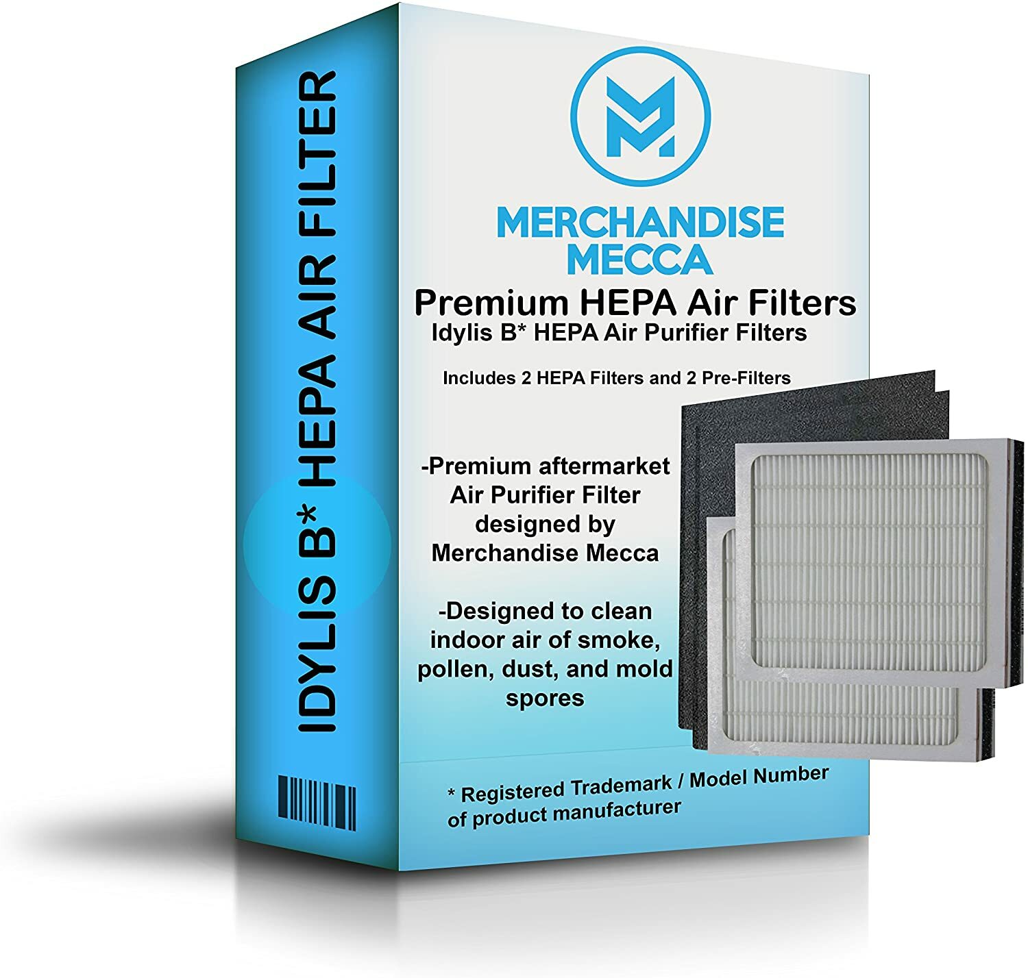 Idylis B 2 HEPA Filters and 2 Idylis B Pre-Filters - Made for IAP-10-050, IAP-10