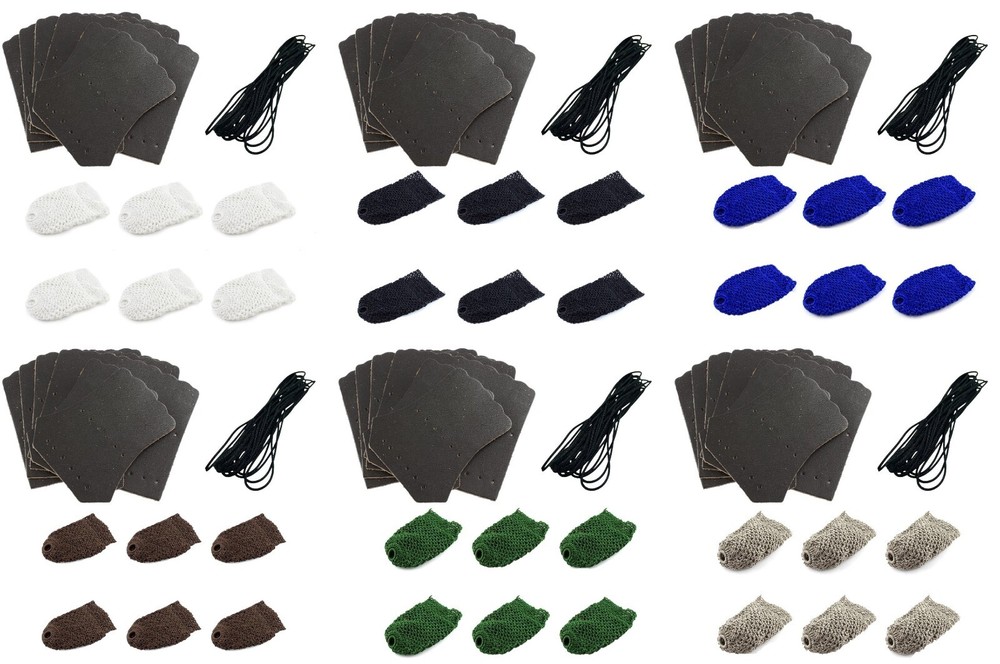 Pool Snooker Billiard Table Pockets Nets, Stitching Cord & Leathers Set BLACK