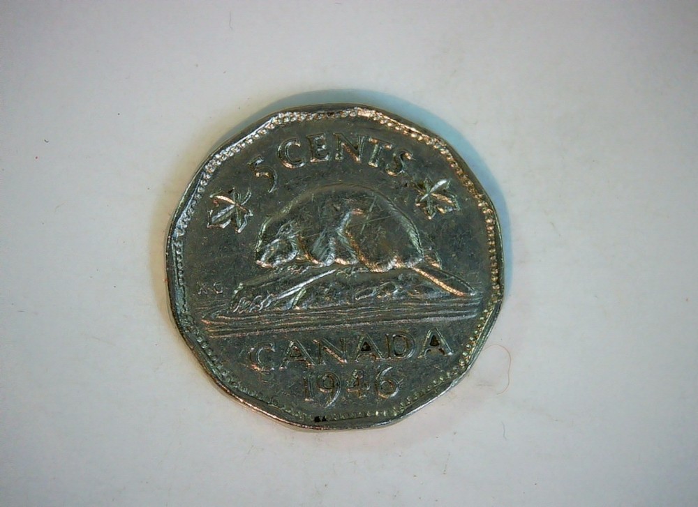 Canada 1946 5 Cents George VI (Beaver) Coin