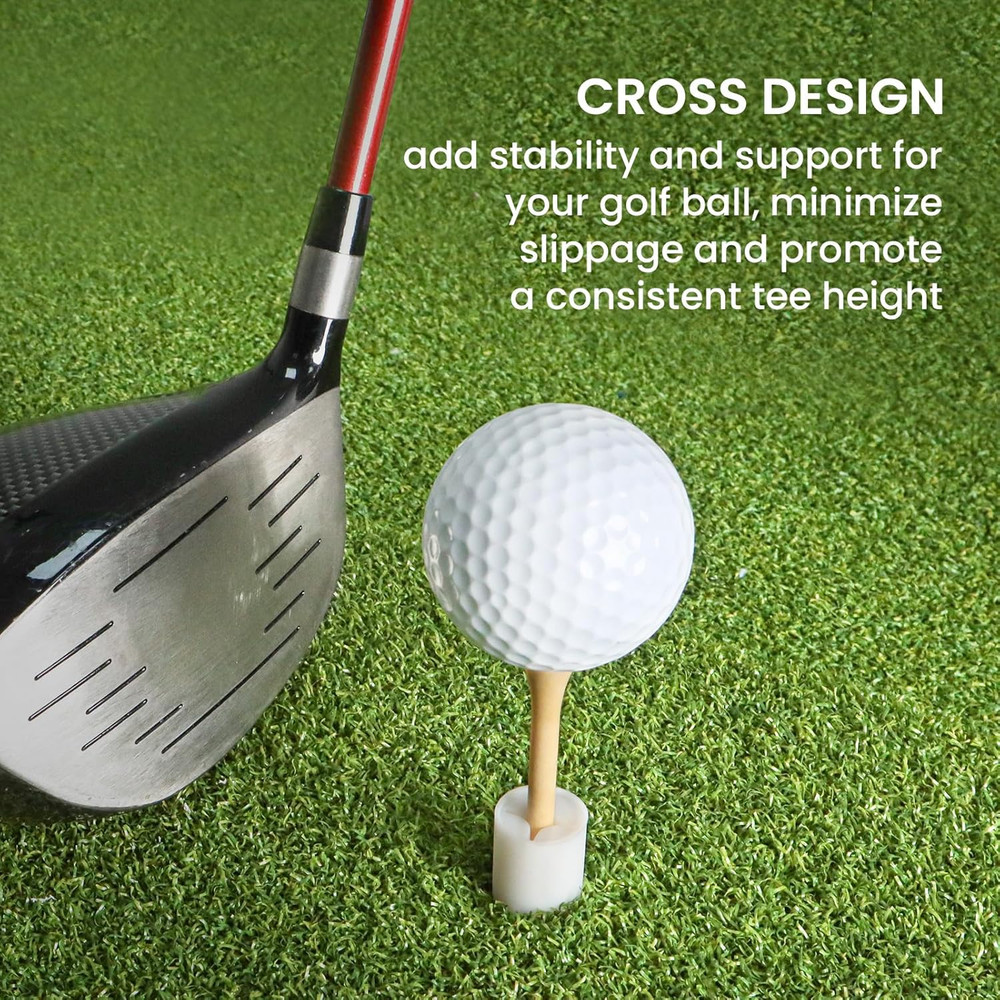 Golf Rubber Tee Driving Range Value 5 Pack for Indoor Outdoor Practice Mat, Tee
