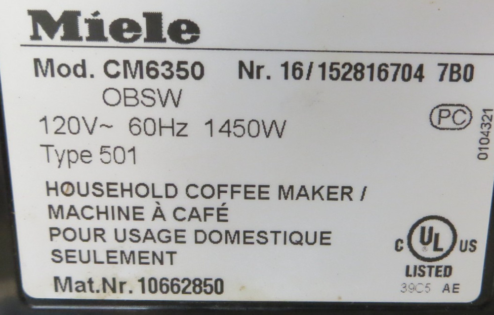 Miele Coffee Machine CM6350 - Access Door