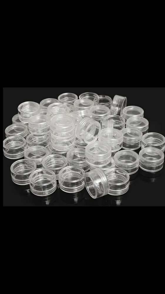 50 Pcs transparent round plastic small containers