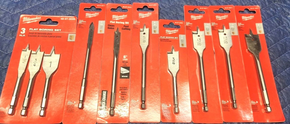 Milwaukee Flat Boring Bits