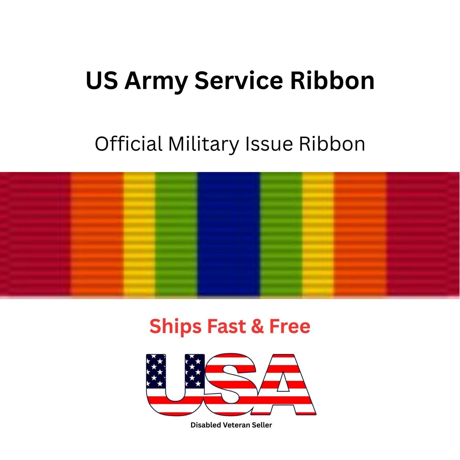 US Army Service Ribbon (Official Military Issue) Ships Free