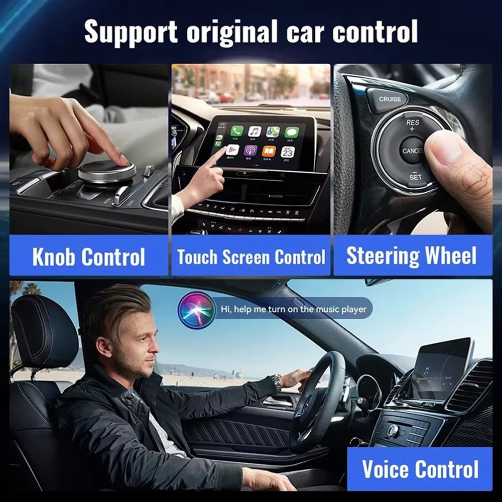 Wireless CarPlay AI Box Android Auto Adapter WIFI Converter with Netflix YouTube