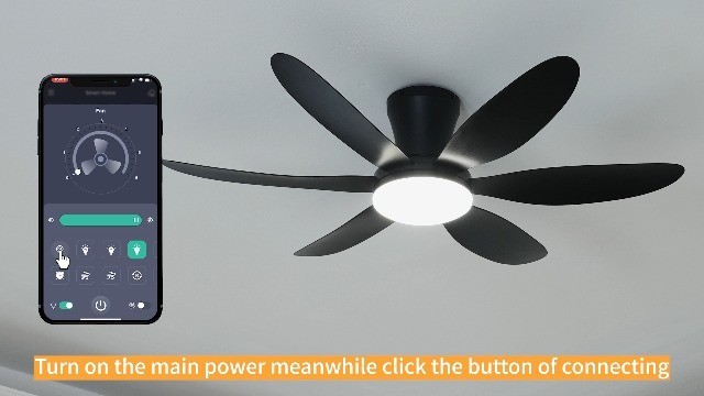 42" Low Profile Ceiling Fan with Light & Remote, Dimmable, Reversible, Noiseless