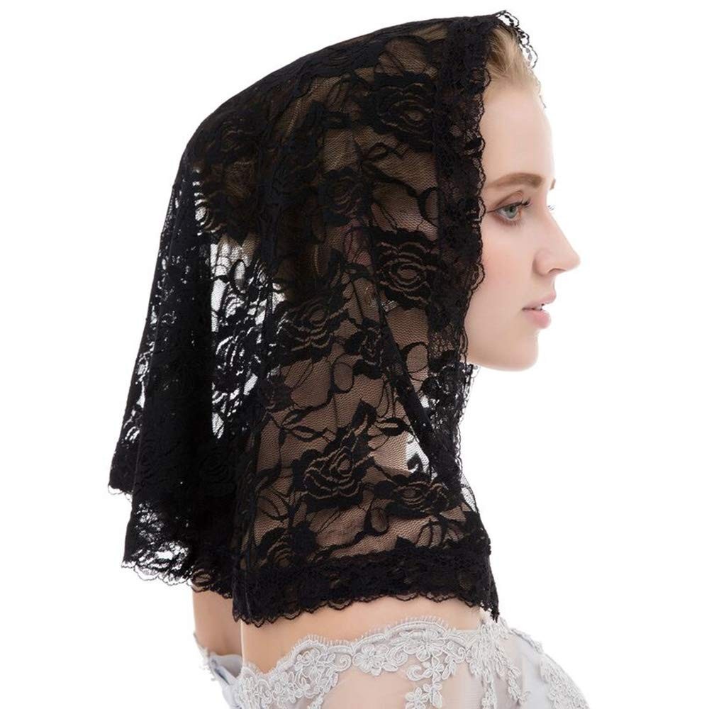 Black Veil Lace Mantilla Catholic Church Chapel Veil Head Covering Latin Mass