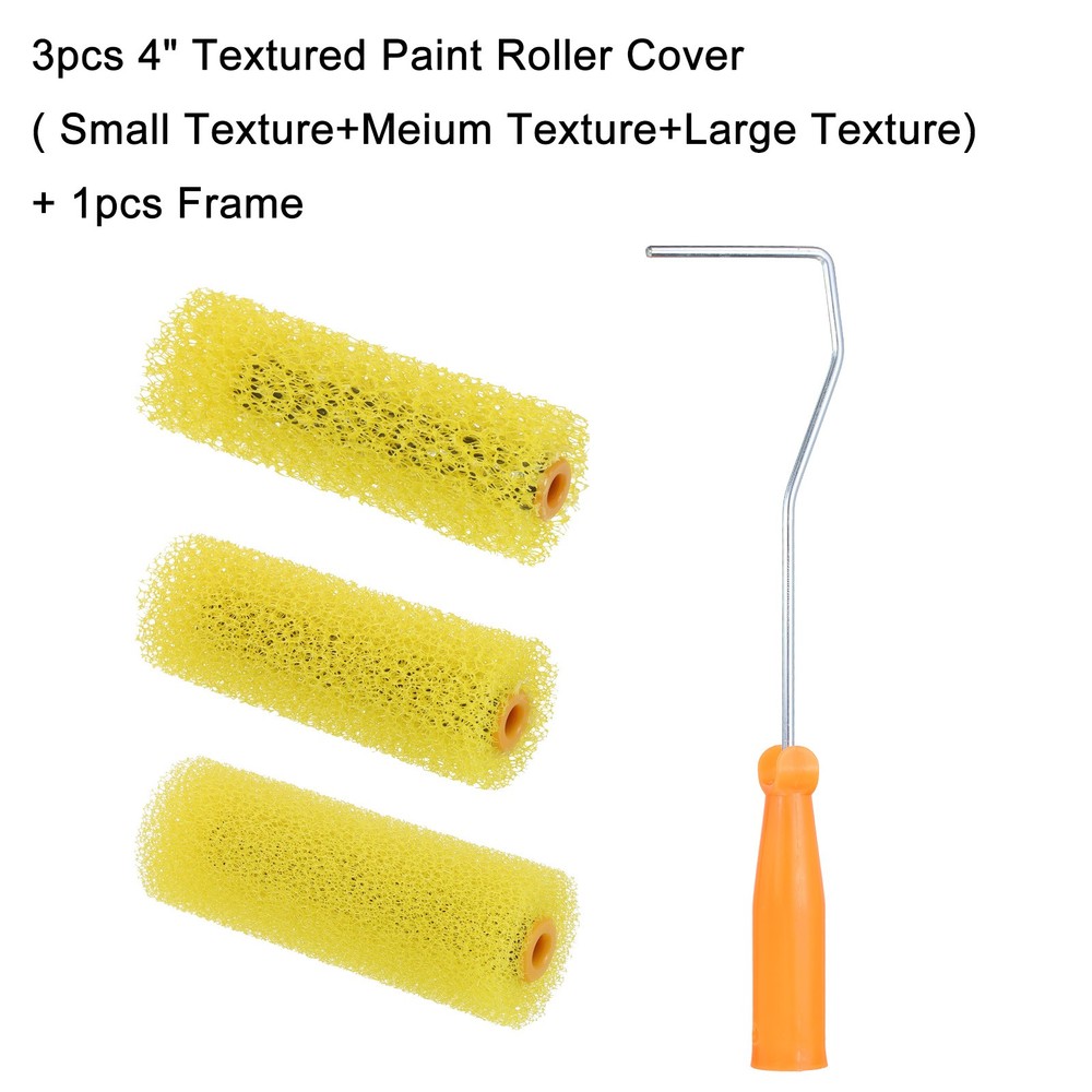 Textured Paint Roller Covers 4 Inch Mini Resilient Sponge Roller Cover